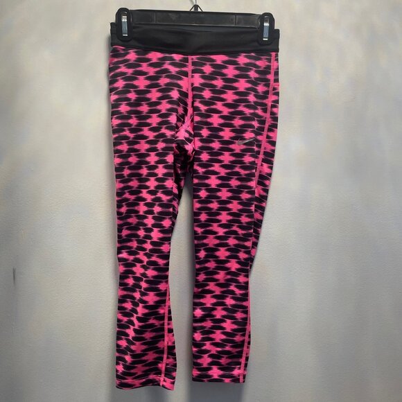 Nike Dri-Fit Womens Pink & Black Patterned Leggings S - Picture 2 of 10